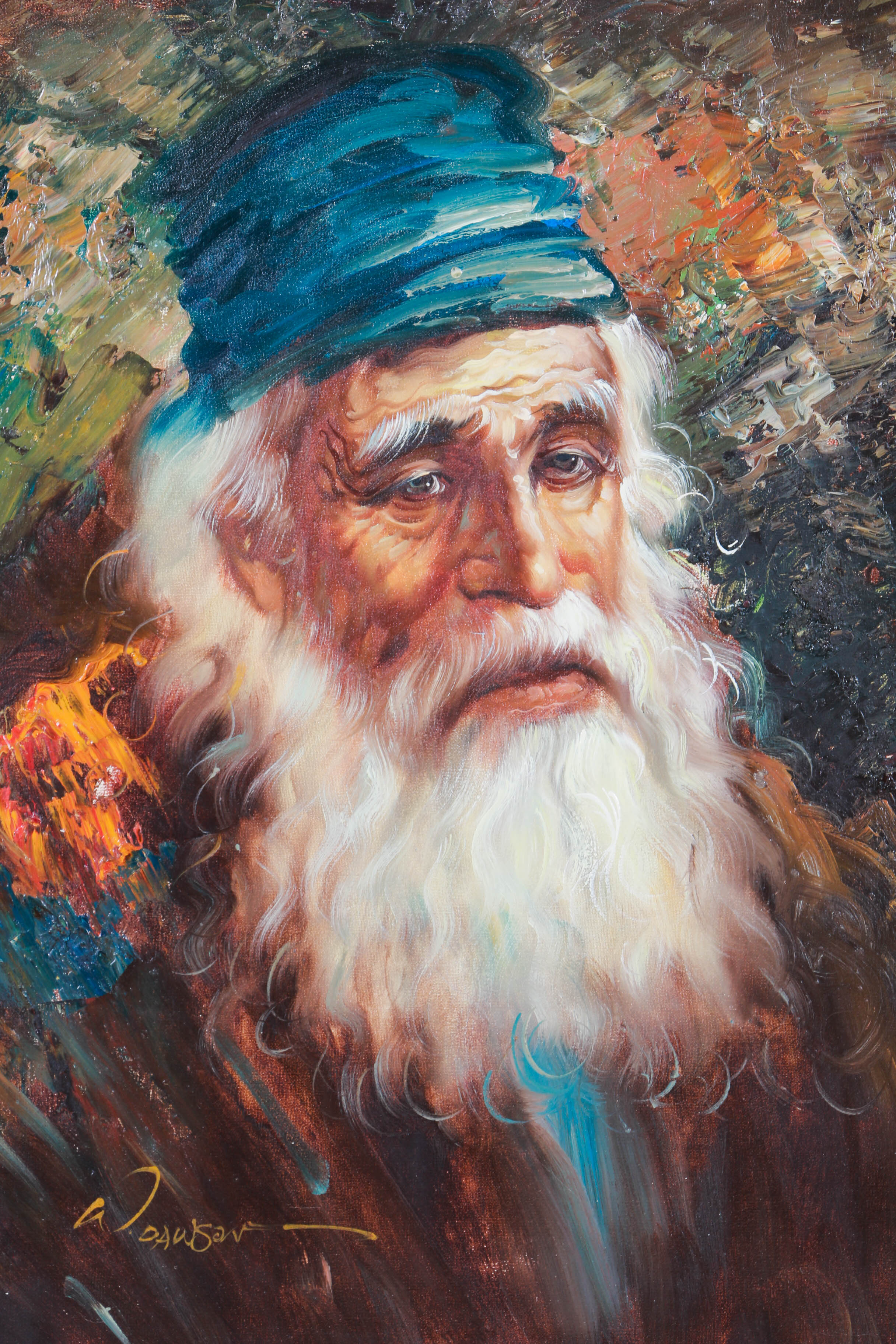 W. Dawson Signed Oil Portrait Painting