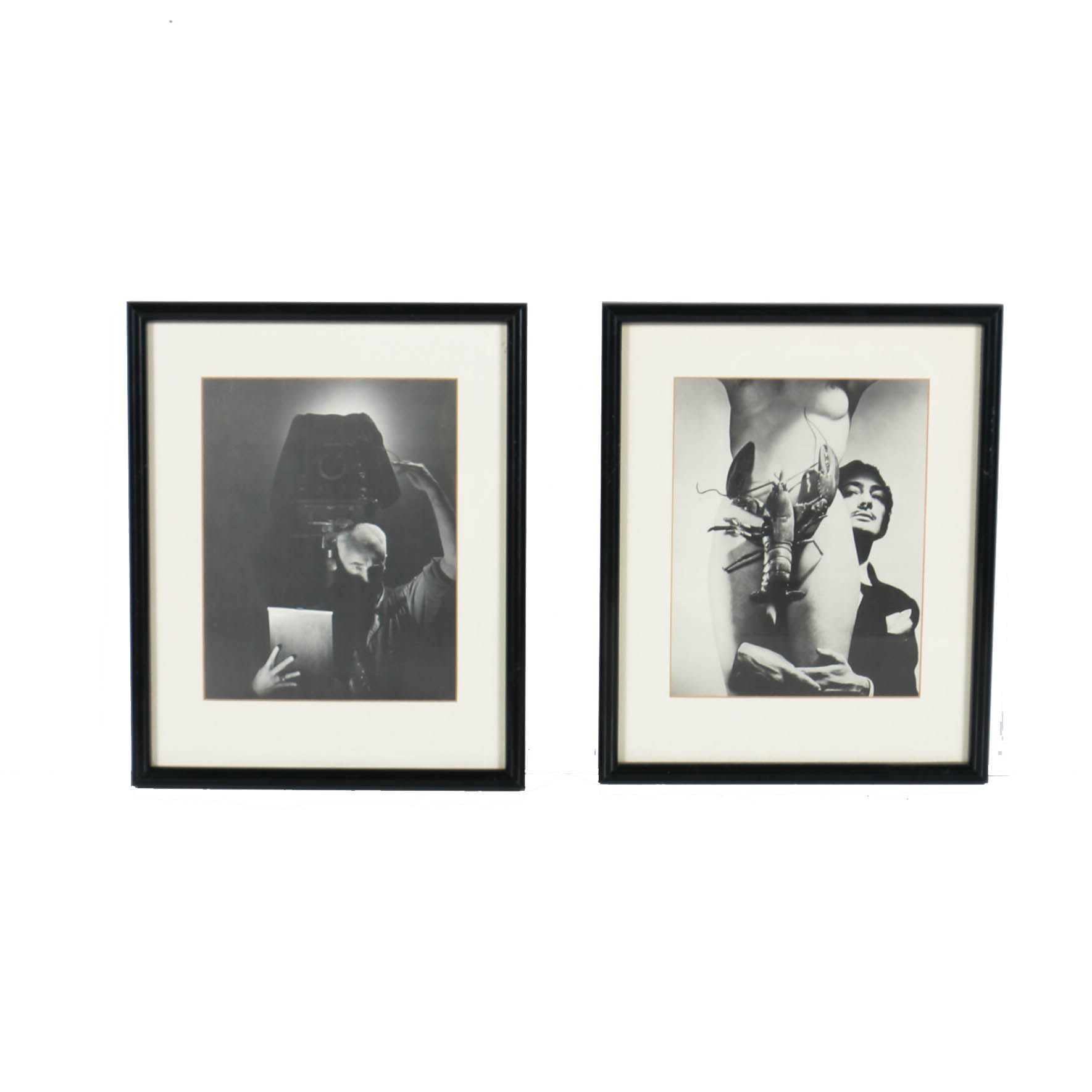 Pair of Black and White Offset Lithograph of Artists