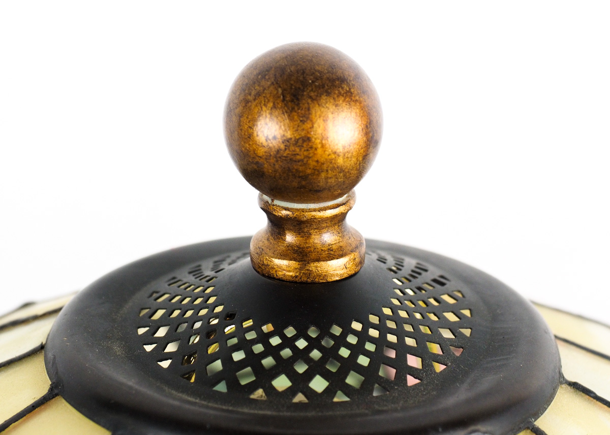 Vintage Lamp with Stained Glass Shade