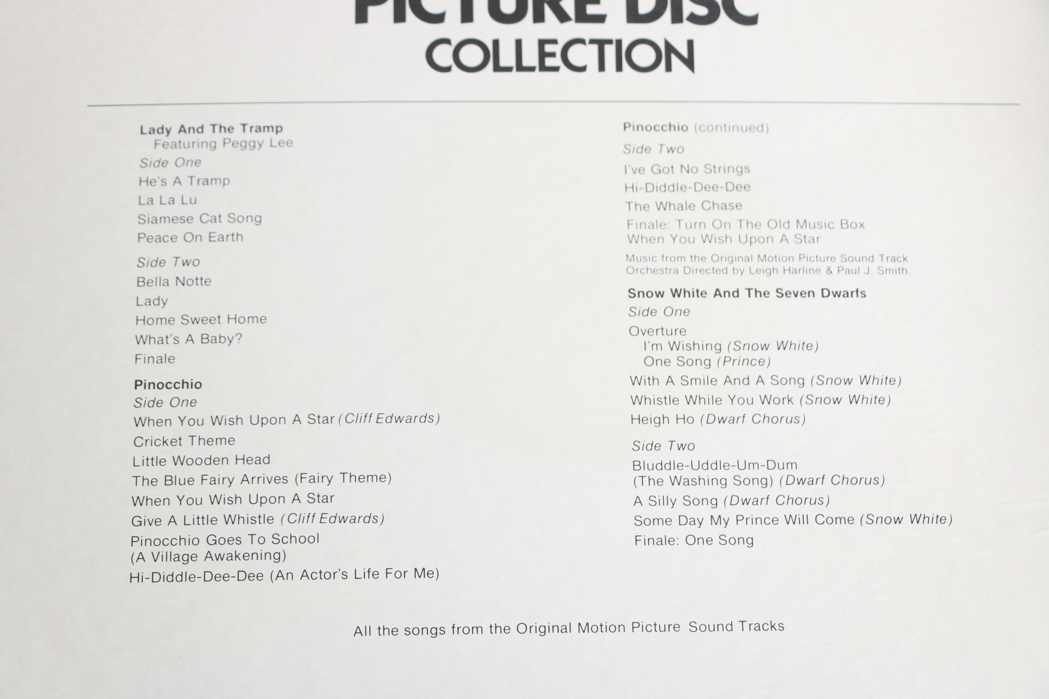 Vintage Walt Disney Picture Disc Records Box Set