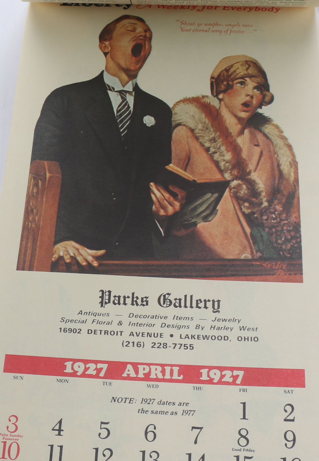 Illustrated Calendars Dated 1927 and the 1970s