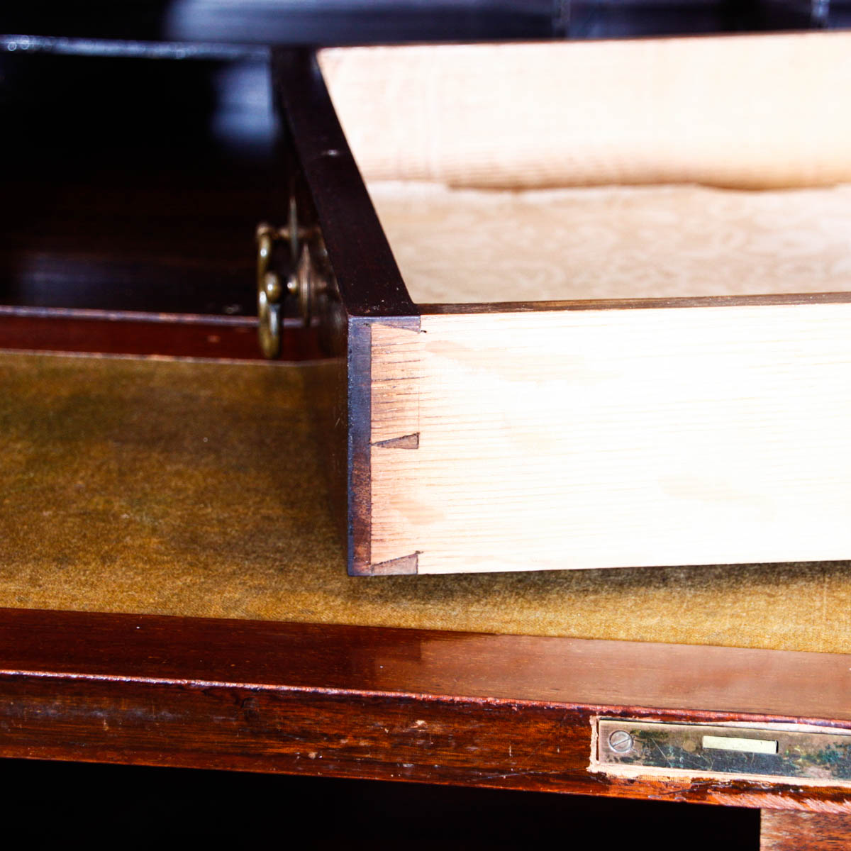 Chippendale Style Antique Secretary Desk with Glass Bookcase