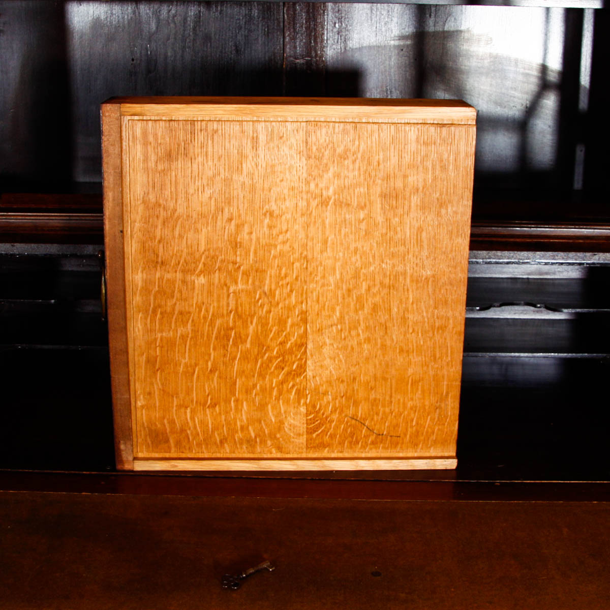 Chippendale Style Antique Secretary Desk with Glass Bookcase