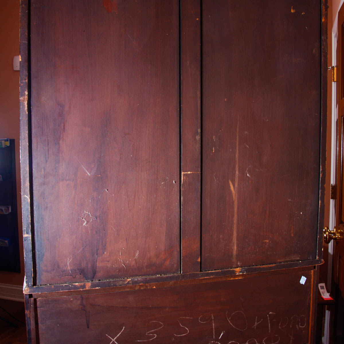 Chippendale Style Antique Secretary Desk with Glass Bookcase