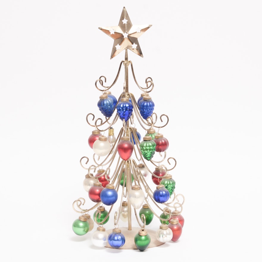 Brass Christmas Tree Ornament Display