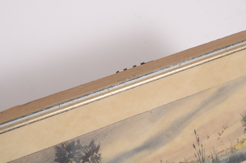 Four Vintage Watercolors of Wetlands by K. Strowger