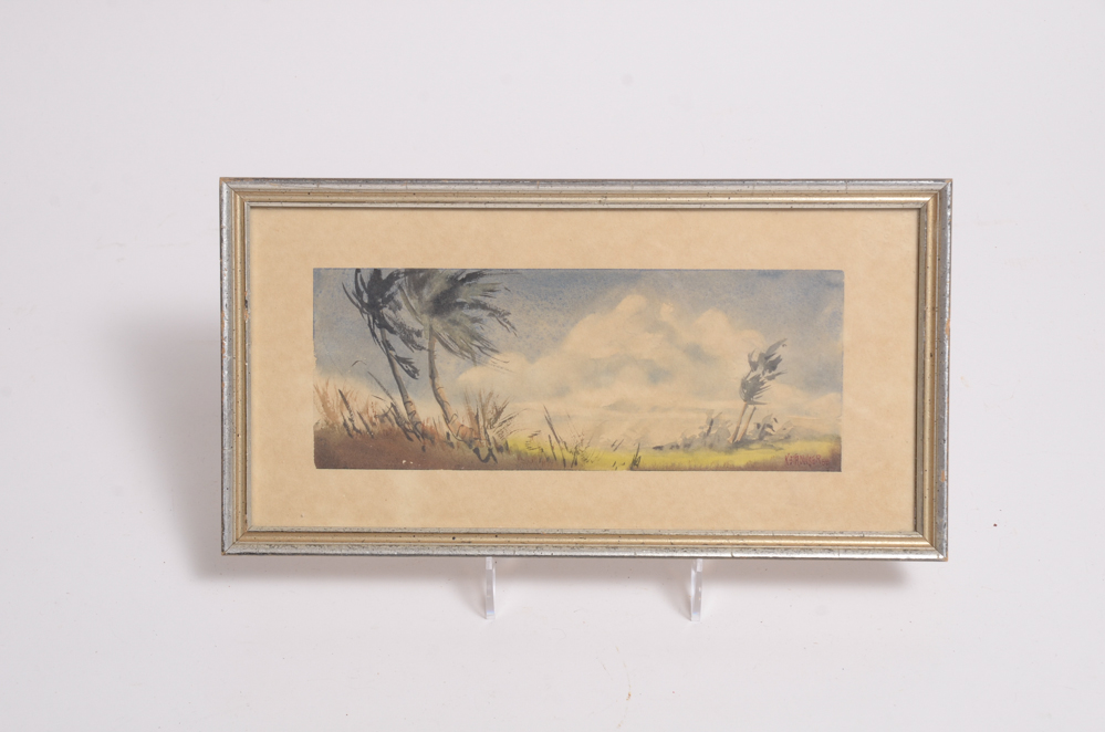 Four Vintage Watercolors of Wetlands by K. Strowger