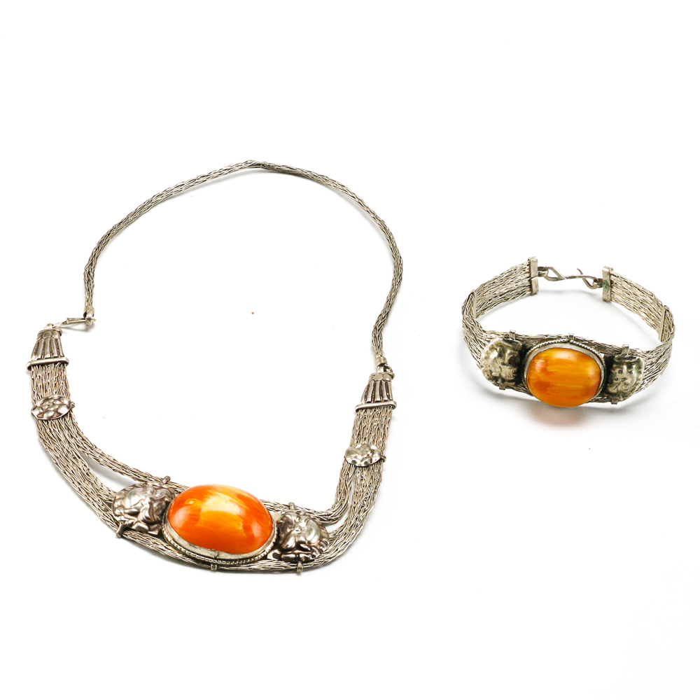 Necklace and Bracelet with Guardian Lions