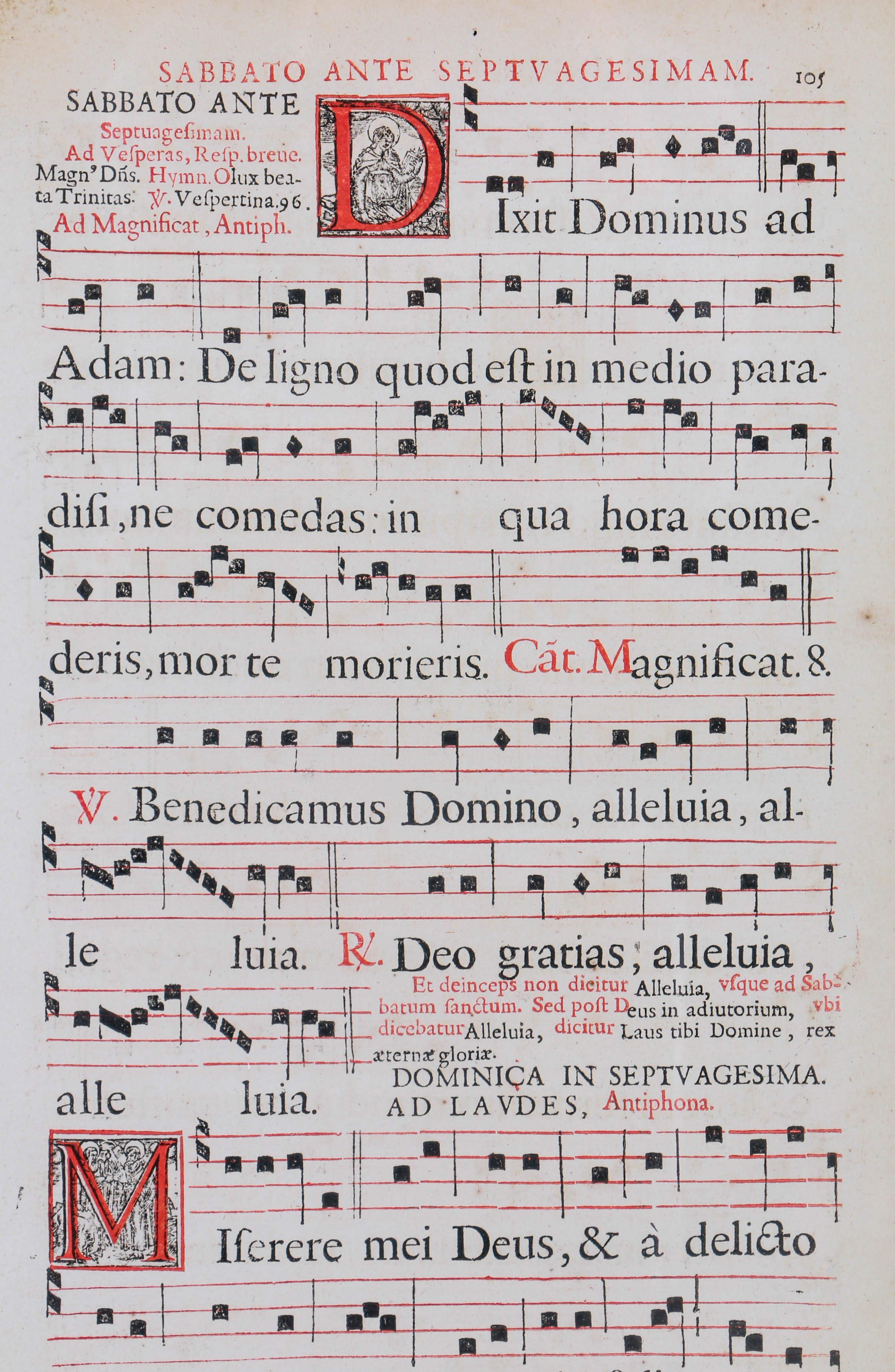 Framed 17th Century Gregorian Chant Sheet Music