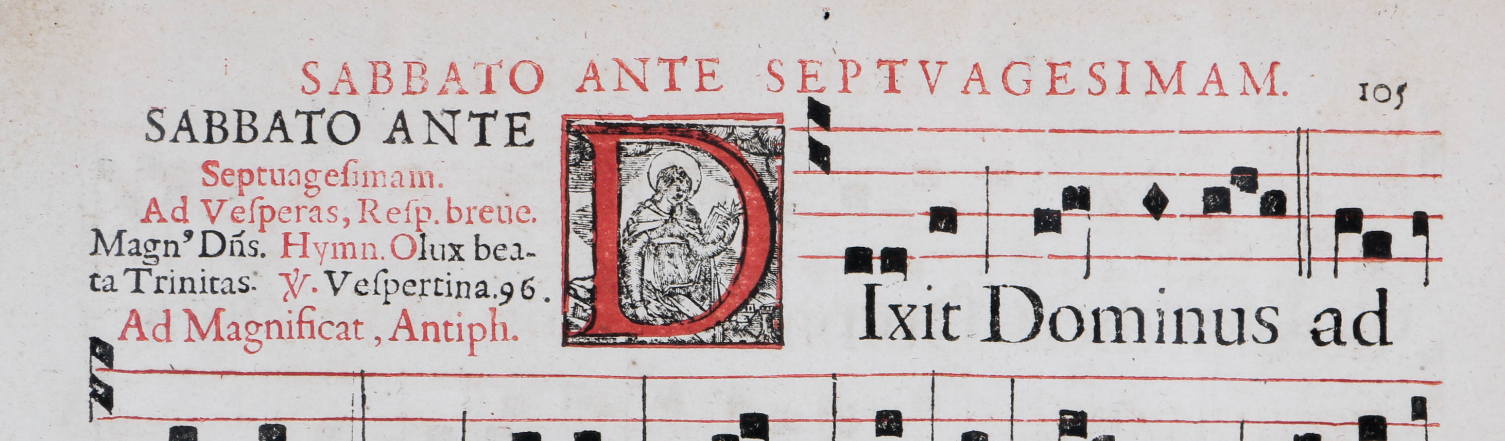 Framed 17th Century Gregorian Chant Sheet Music