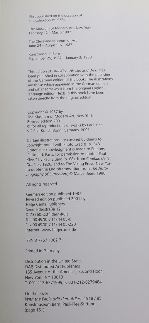 Revised Edition of "Paul Klee: His Life and Work" edited by Carolyn Lanchner