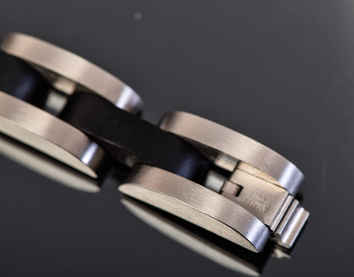 Stainless Steel and Rubber Bracelet