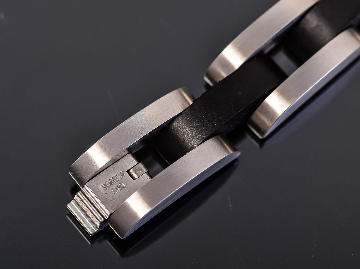Stainless Steel and Rubber Bracelet