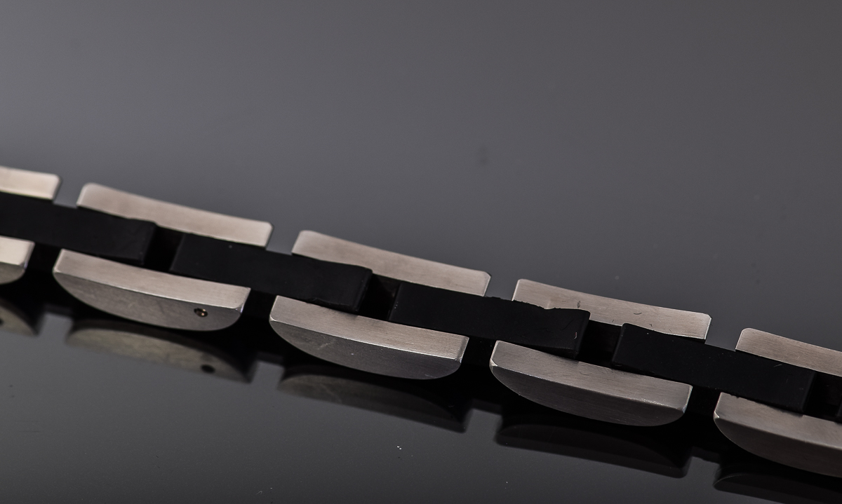 Stainless Steel and Rubber Bracelet