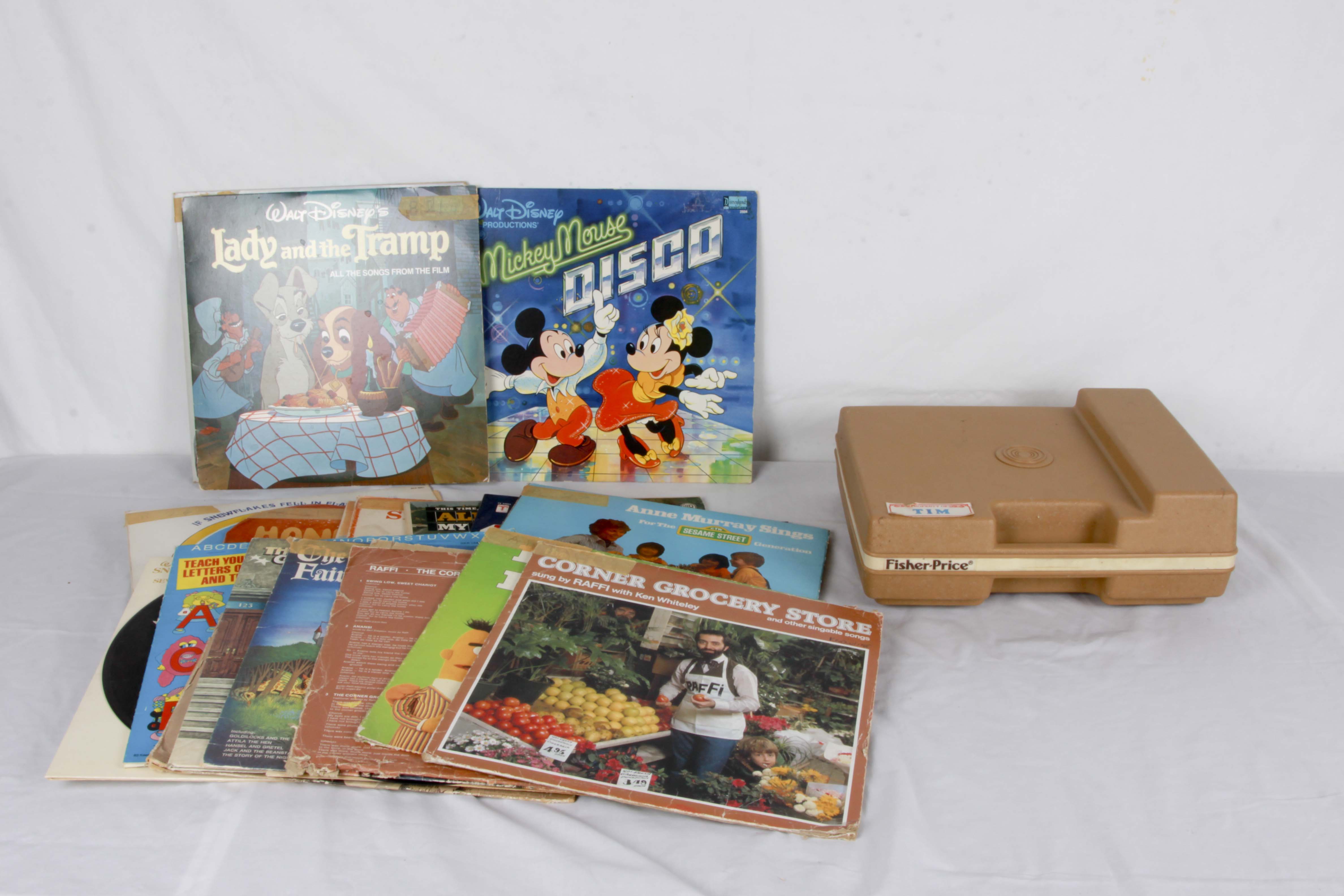 Fisher Price Classic Carry-Go Phonograph Player with Records