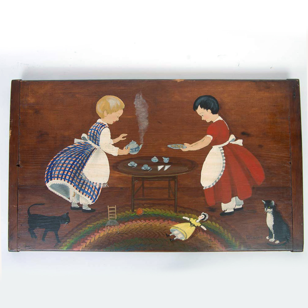 D. Davis Original Primitive Style Painting on Board