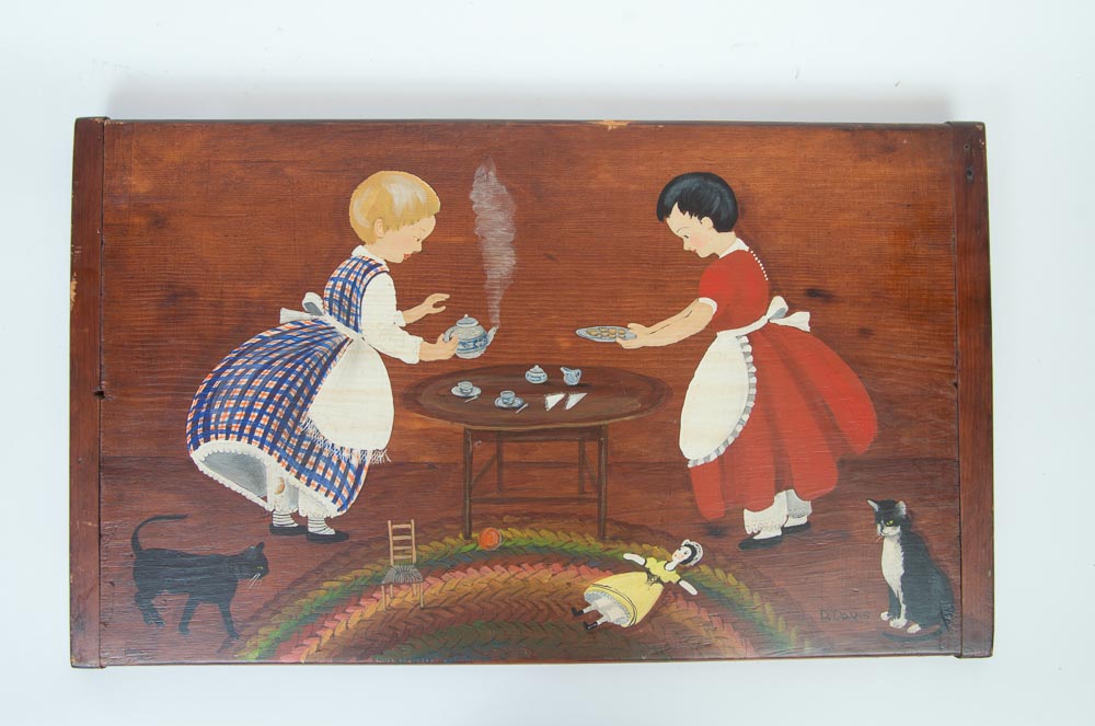 D. Davis Original Primitive Style Painting on Board