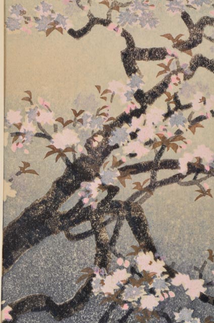 Japanese Woodblock Print "Cherry Blossoms" by Kotozuka Eiichi