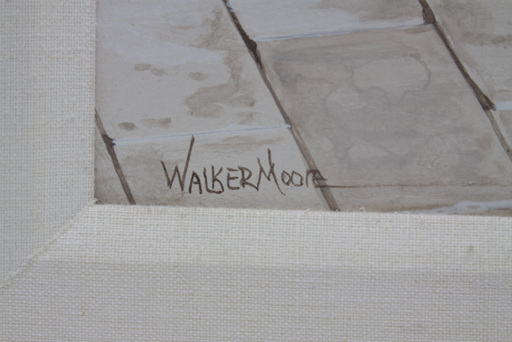 Walker Moore Signed Casein Painting "Reunion"