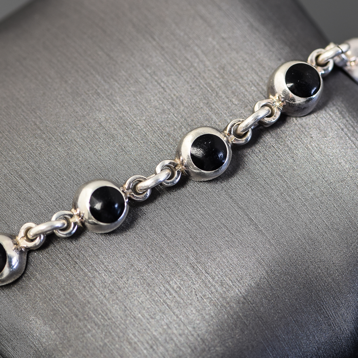 Sterling Silver and Onyx Bracelet