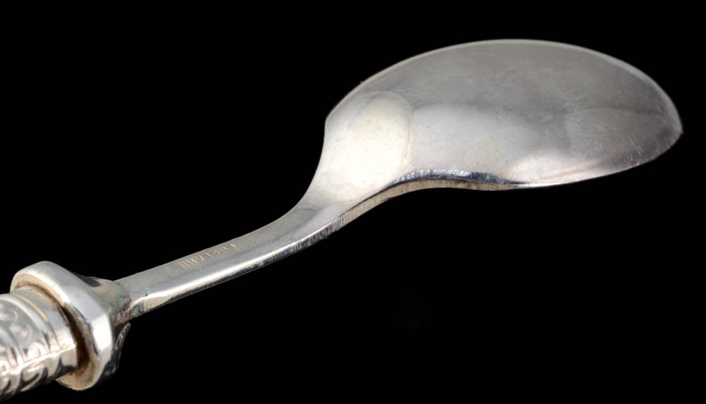 Two Silver Tone Metal Demitasse Spoons