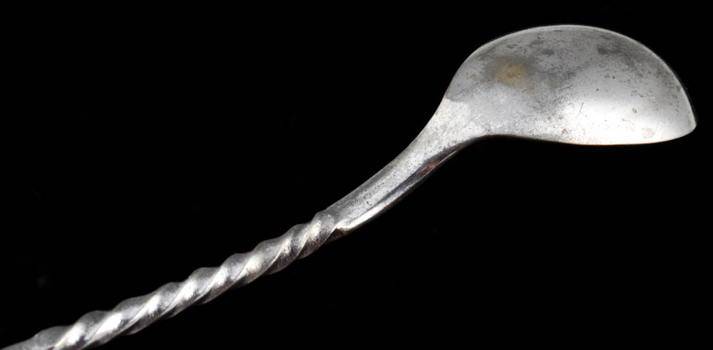 Two Silver Tone Metal Demitasse Spoons