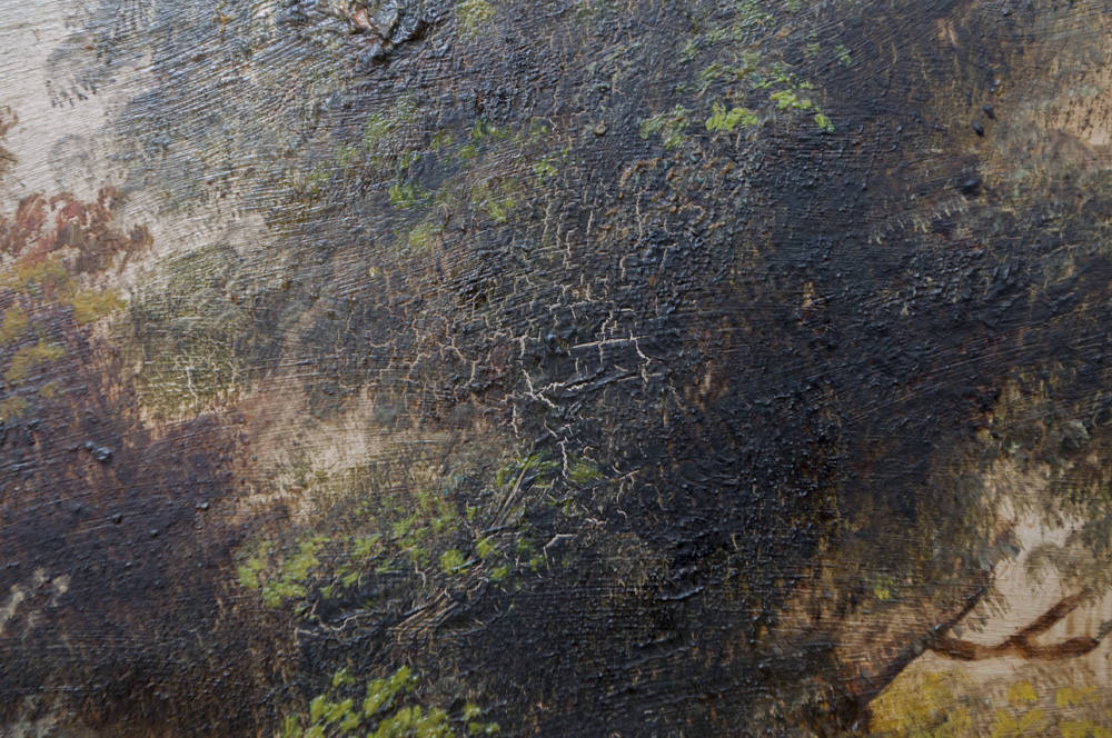 Antique Gilbert Signed Oil Painting on Canvas