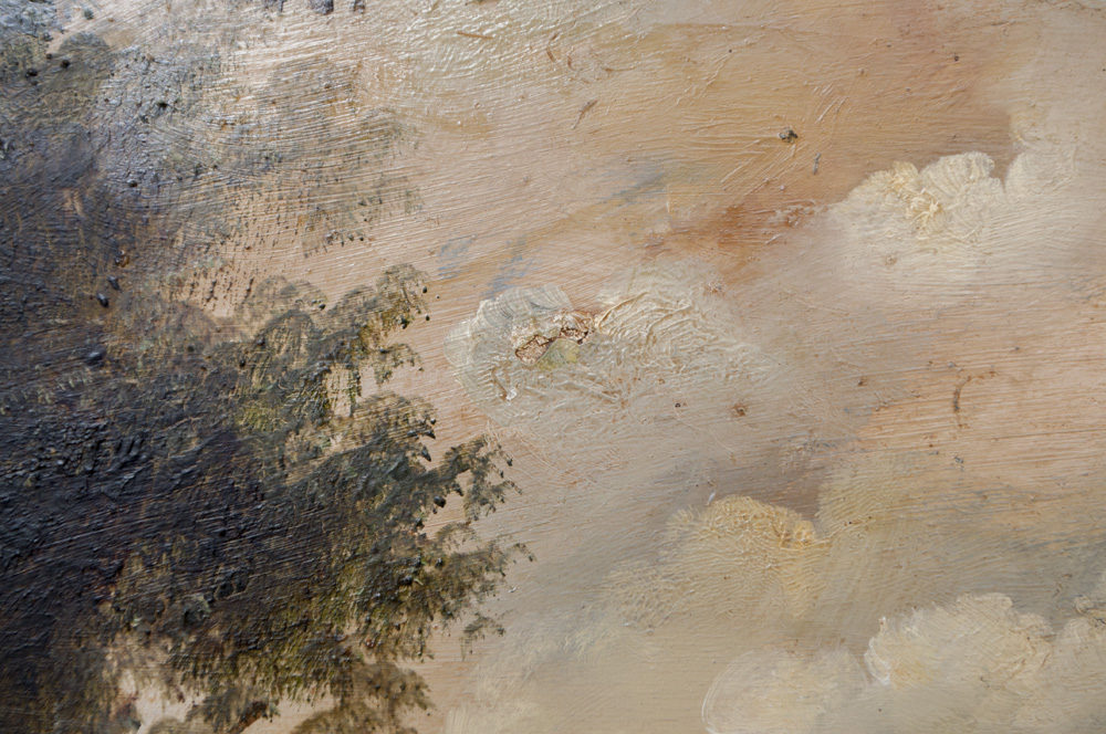 Antique Gilbert Signed Oil Painting on Canvas