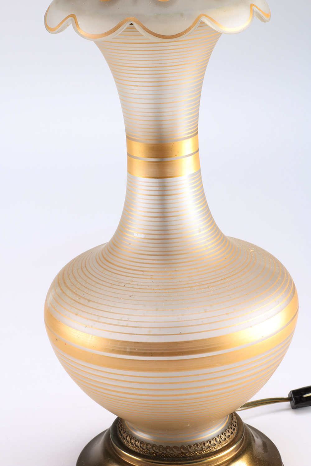 Vintage Frosted Glass Floriform Table Lamp