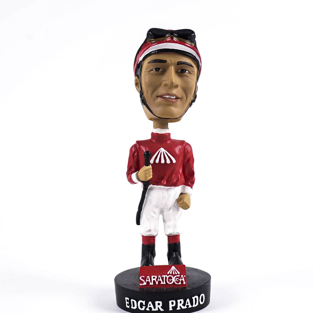 Autographed Edgar Prado Saratoga Bobblehead