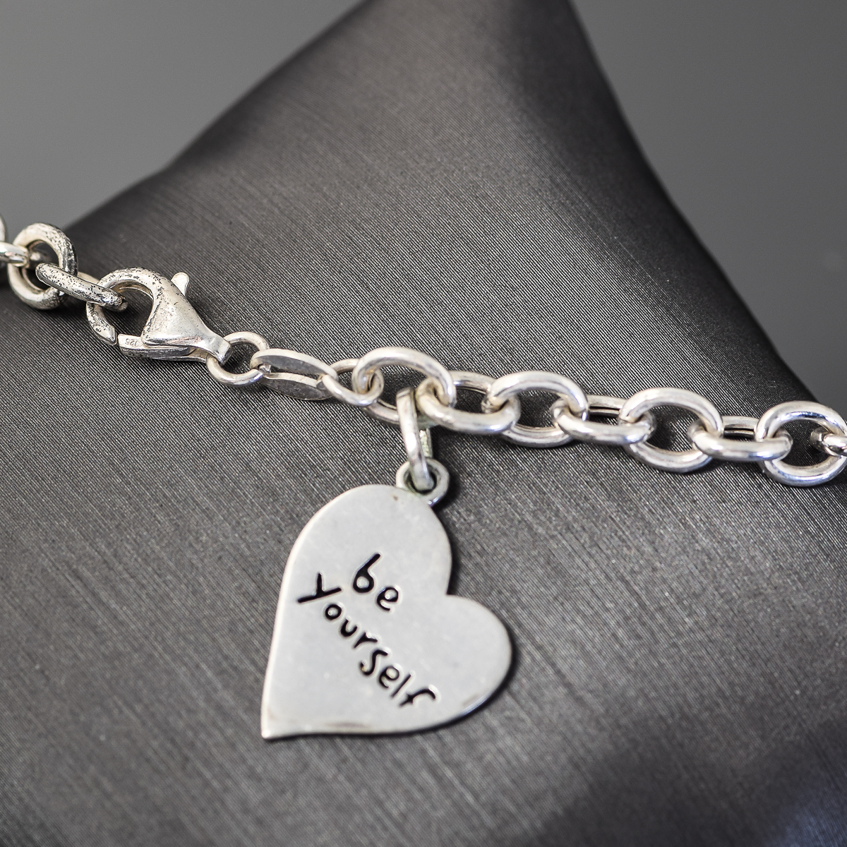 Sterling Silver Bracelet with Heart Charm