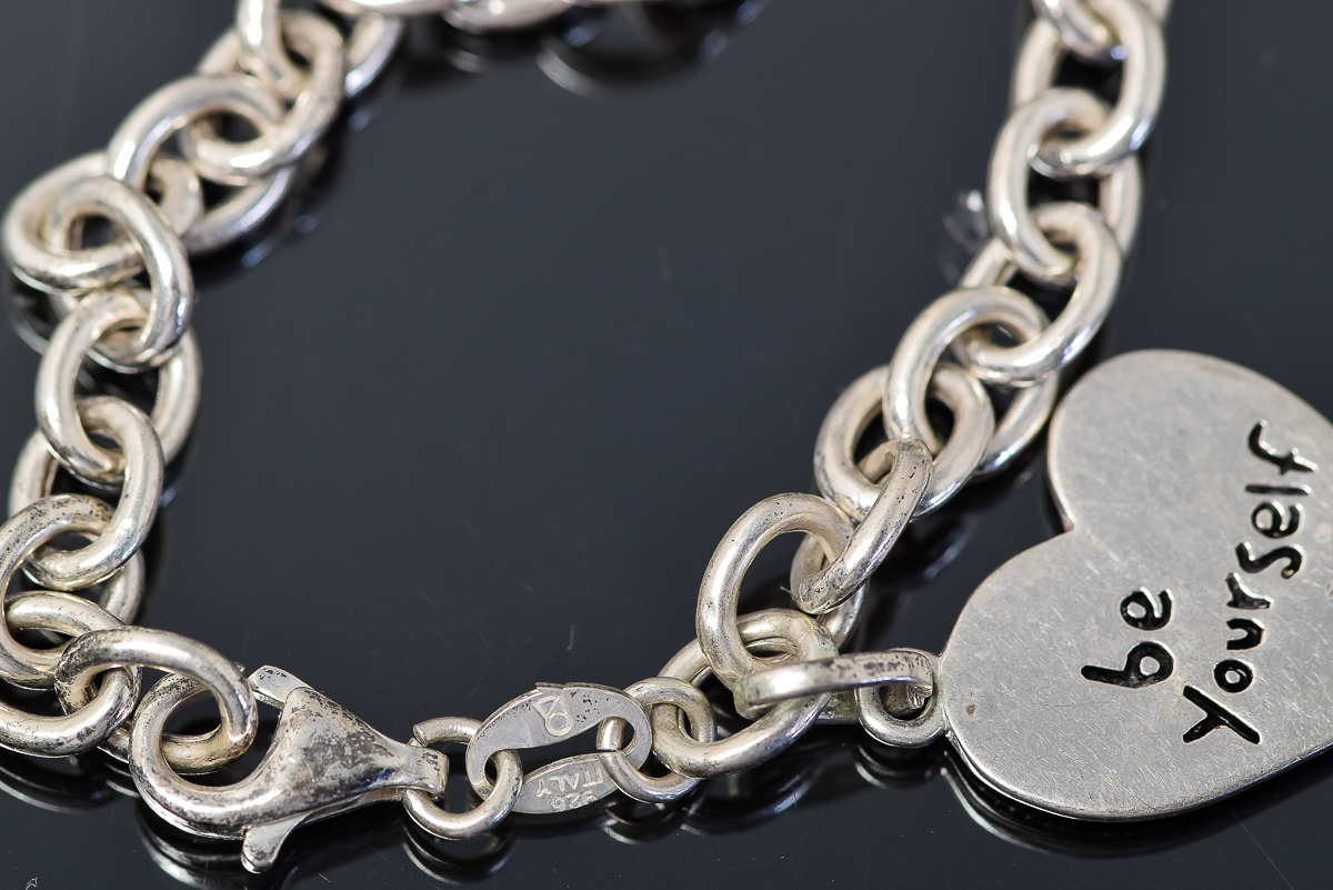 Sterling Silver Bracelet with Heart Charm