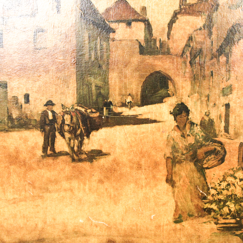 Paul Emile Lecomte Reproduction Print "The Flower Vendors"