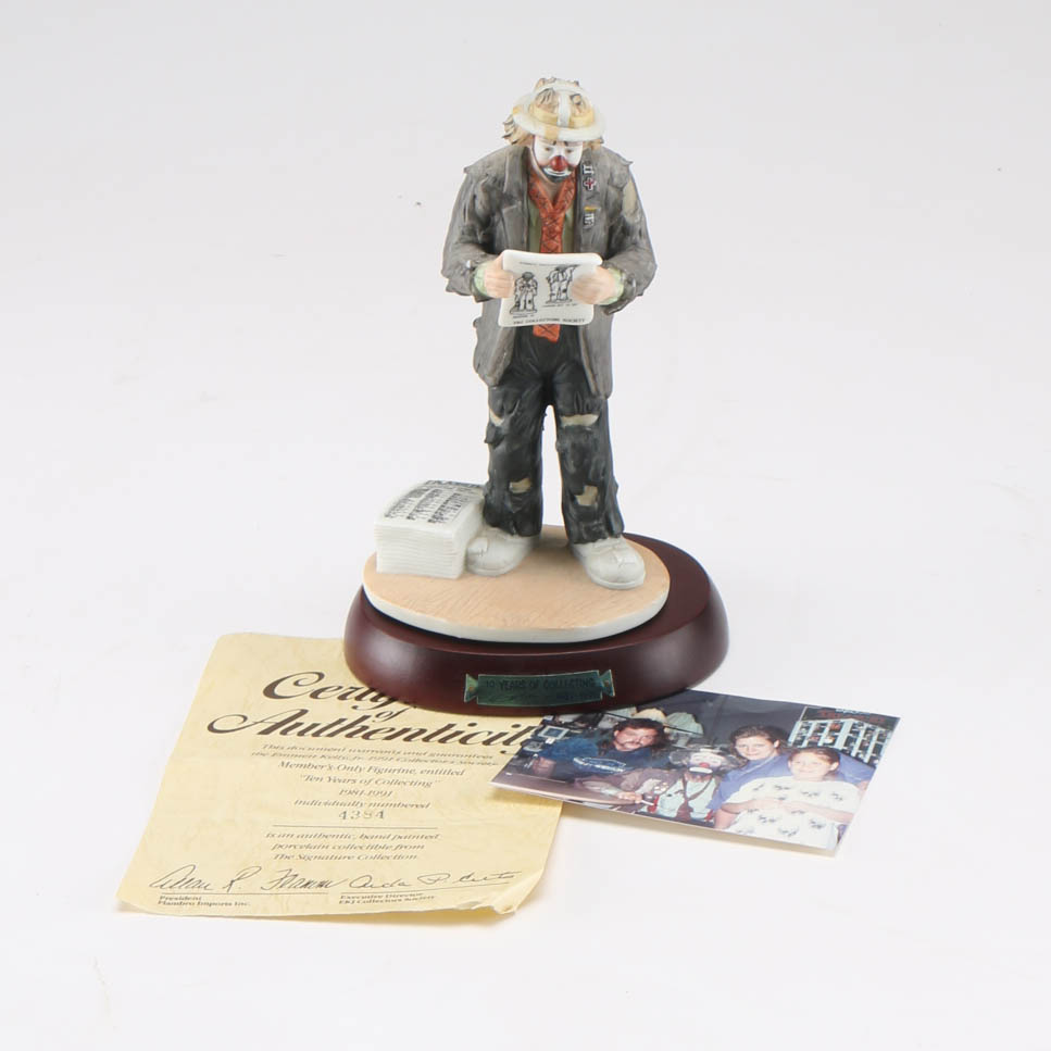 Emmett Kelly Jr. "Ten Years of Collecting" Figurine by Flambro
