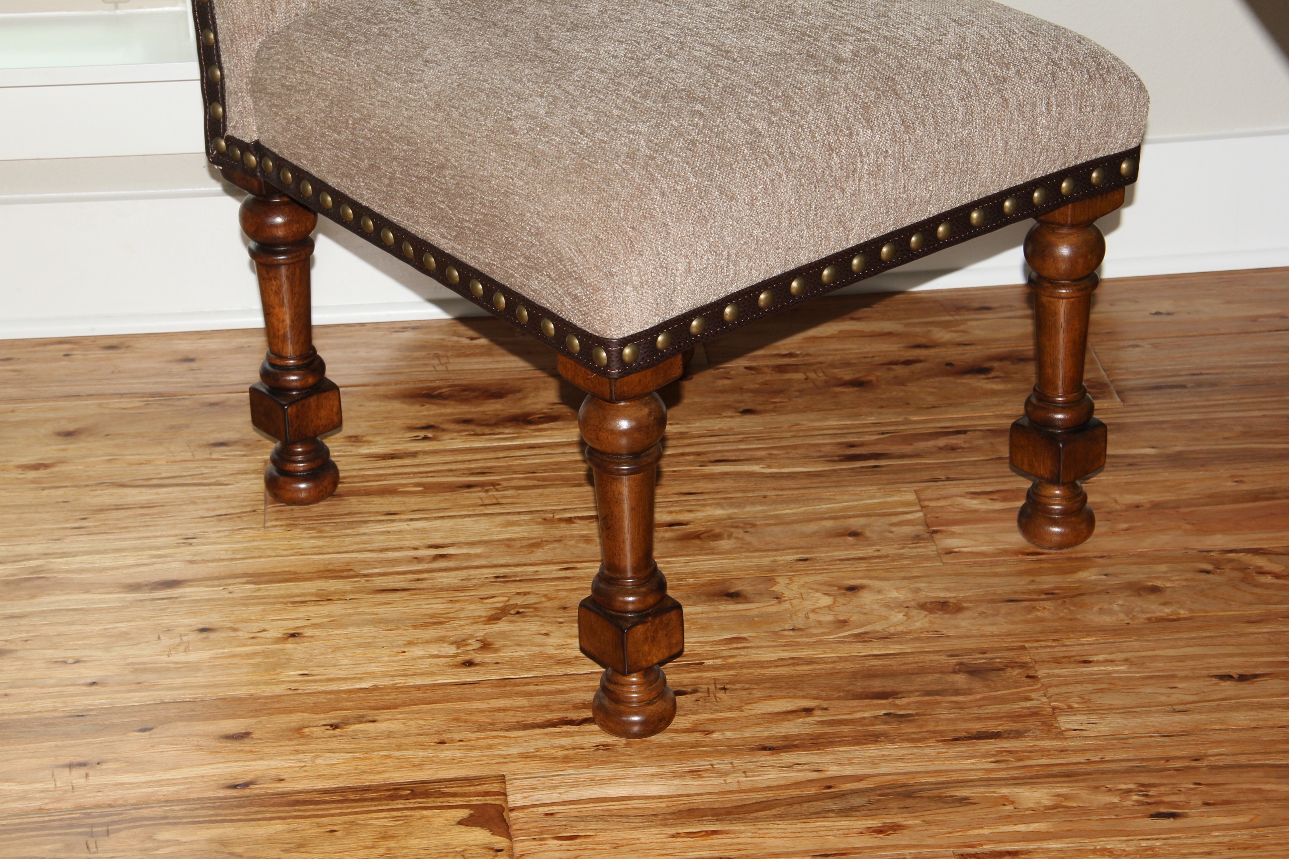 Set of Six Beige Upholstered Dining Side Chairs by Ashley Furniture