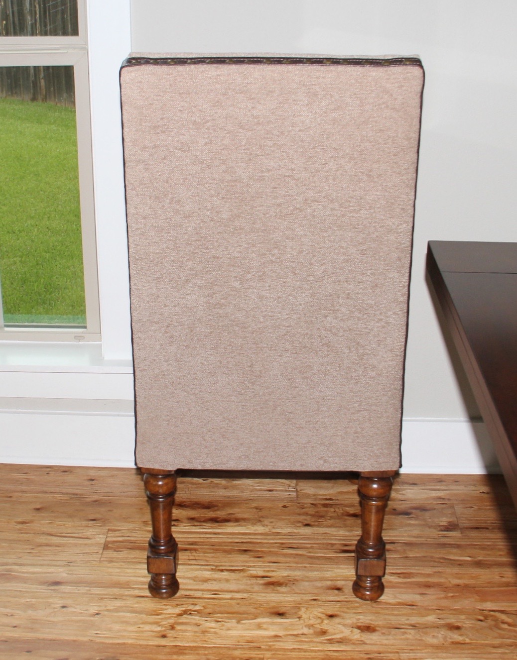 Set of Six Beige Upholstered Dining Side Chairs by Ashley Furniture