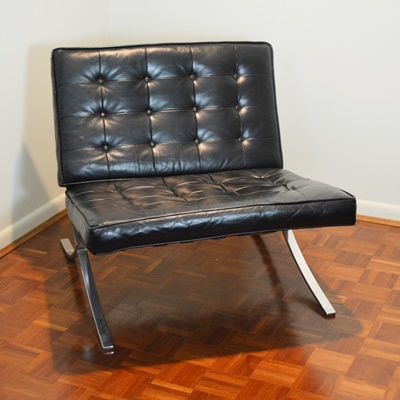 Modern Lounge Chair After Mies van der Rohe's Barcelona Chair