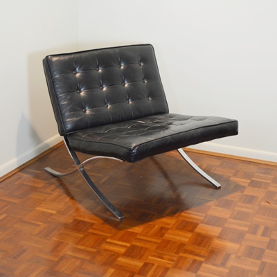 Modern Lounge Chair After Mies van der Rohe's Barcelona Chair