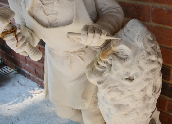Marble Carved Statue of Young Michelangelo After Emilio Zocchi
