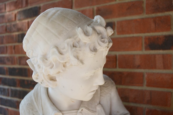 Marble Carved Statue of Young Michelangelo After Emilio Zocchi