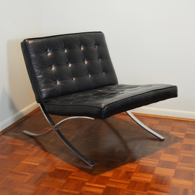 Modern Lounge Chair After Mies van der Rohe's Barcelona Chair
