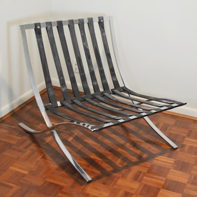 Modern Lounge Chair After Mies van der Rohe's Barcelona Chair
