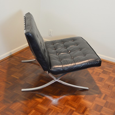 Modern Lounge Chair After Mies van der Rohe's Barcelona Chair