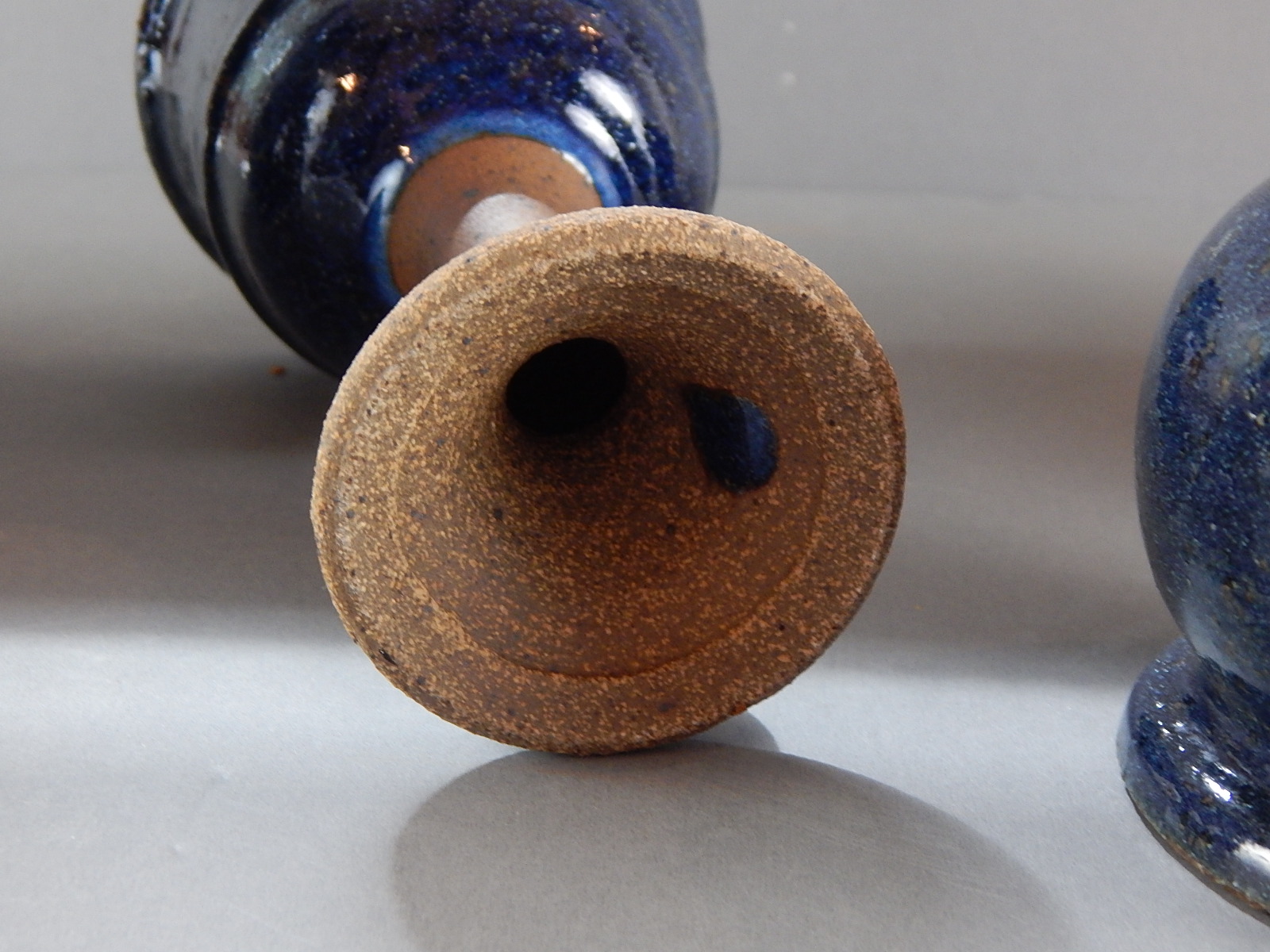 Kathy Koop Selection of Art Pottery with Deep Blue Glaze