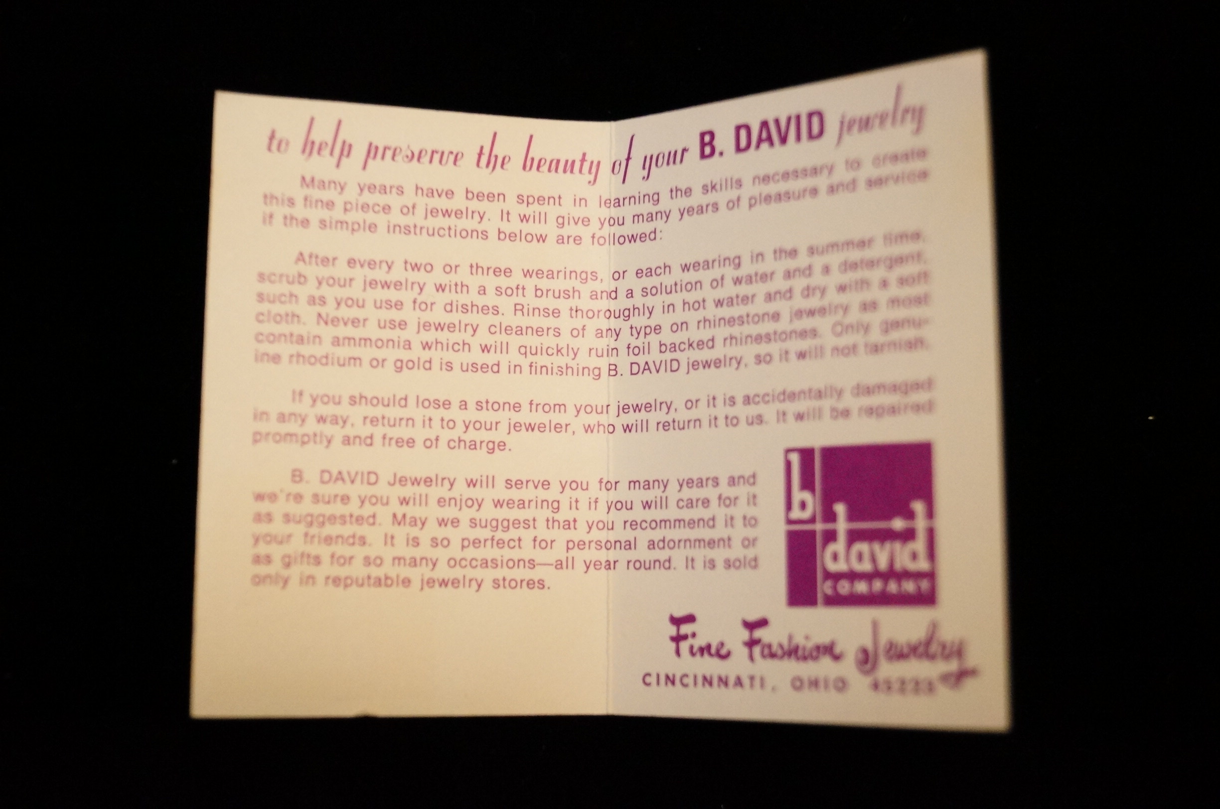 Collection of Vintage B. David Jewelry