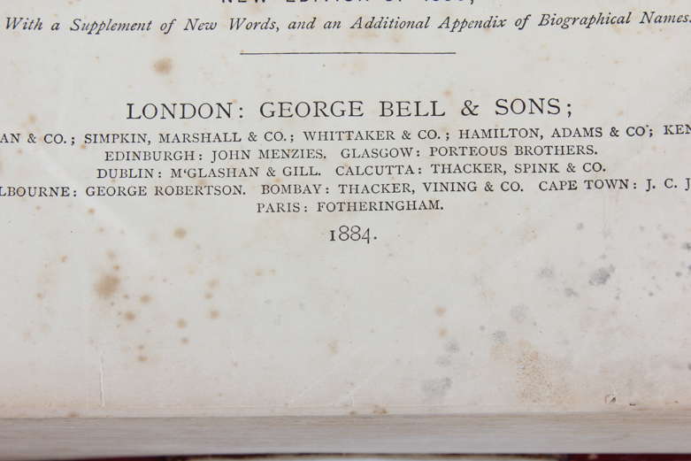 An Antique 1884 Edition of Webster's Dictionary