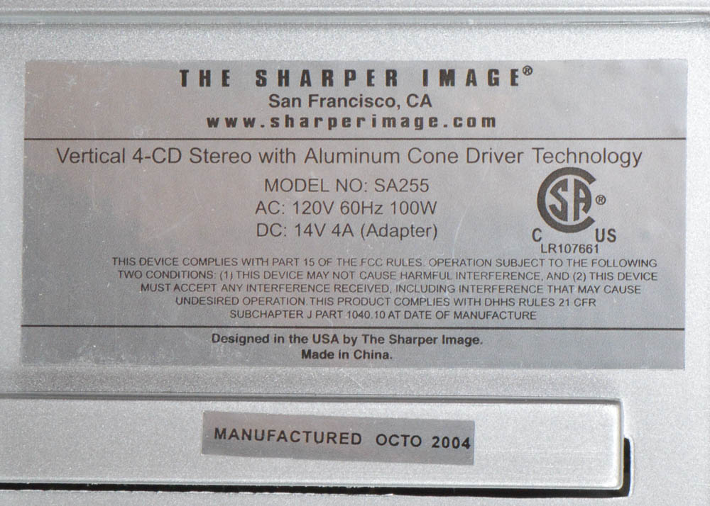 Sharper Image 4-Disc Entertainment Tower With Subwoofer