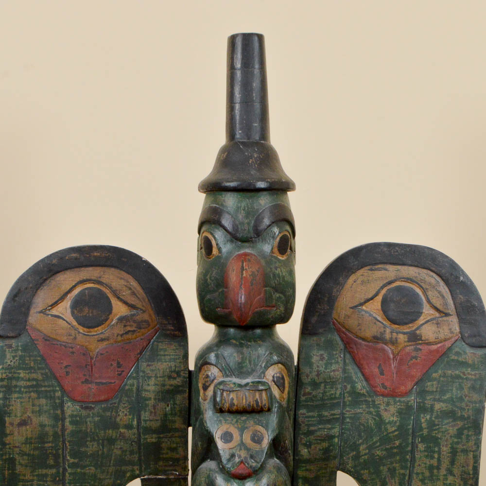 Indonesian Carved Wood Totem Pole