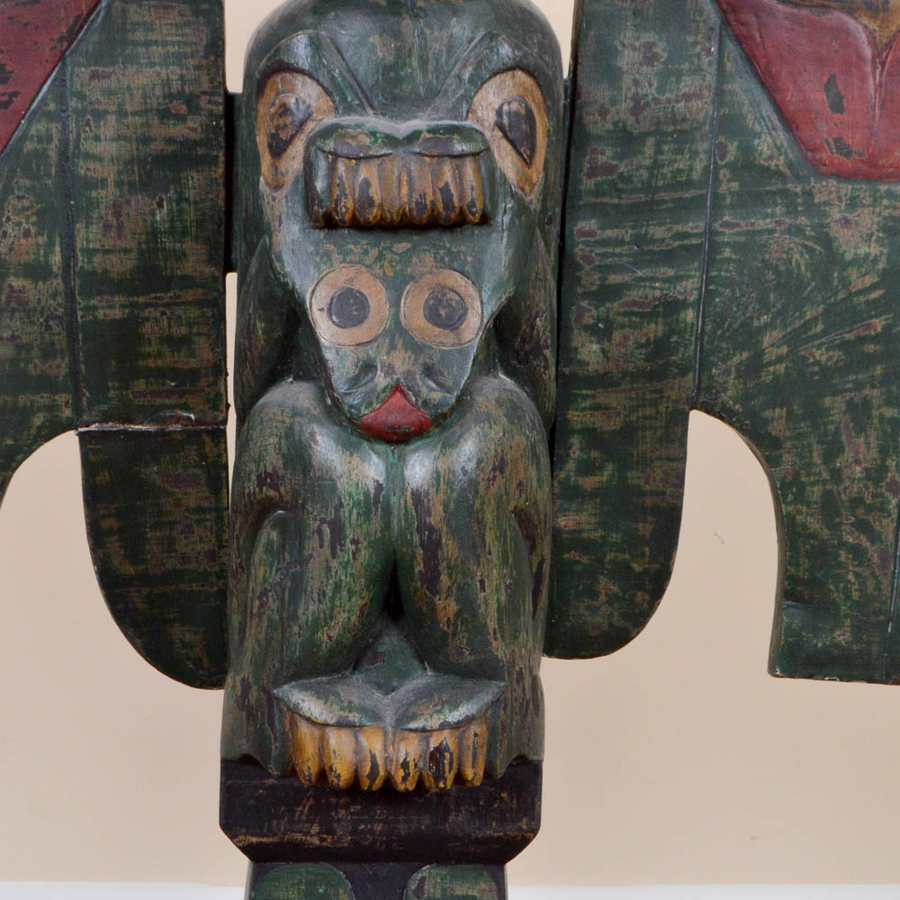 Indonesian Carved Wood Totem Pole