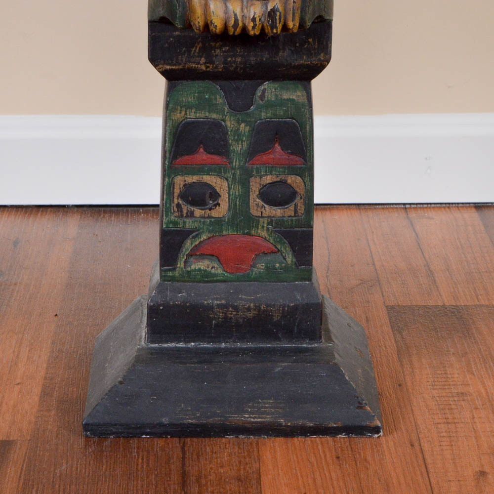 Indonesian Carved Wood Totem Pole